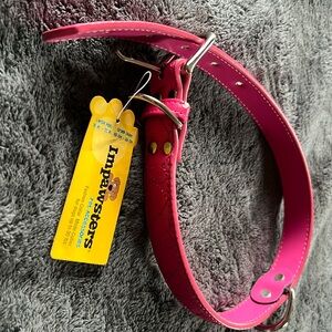 NWT Impawsters Dog Collar - Pink with Embroidered Hearts - Size Large (18”- 22”)